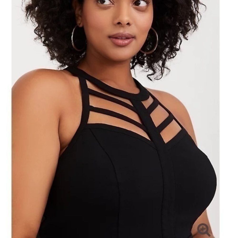 NWT Torrid size 5 black peplum top - Picture 2 of 10